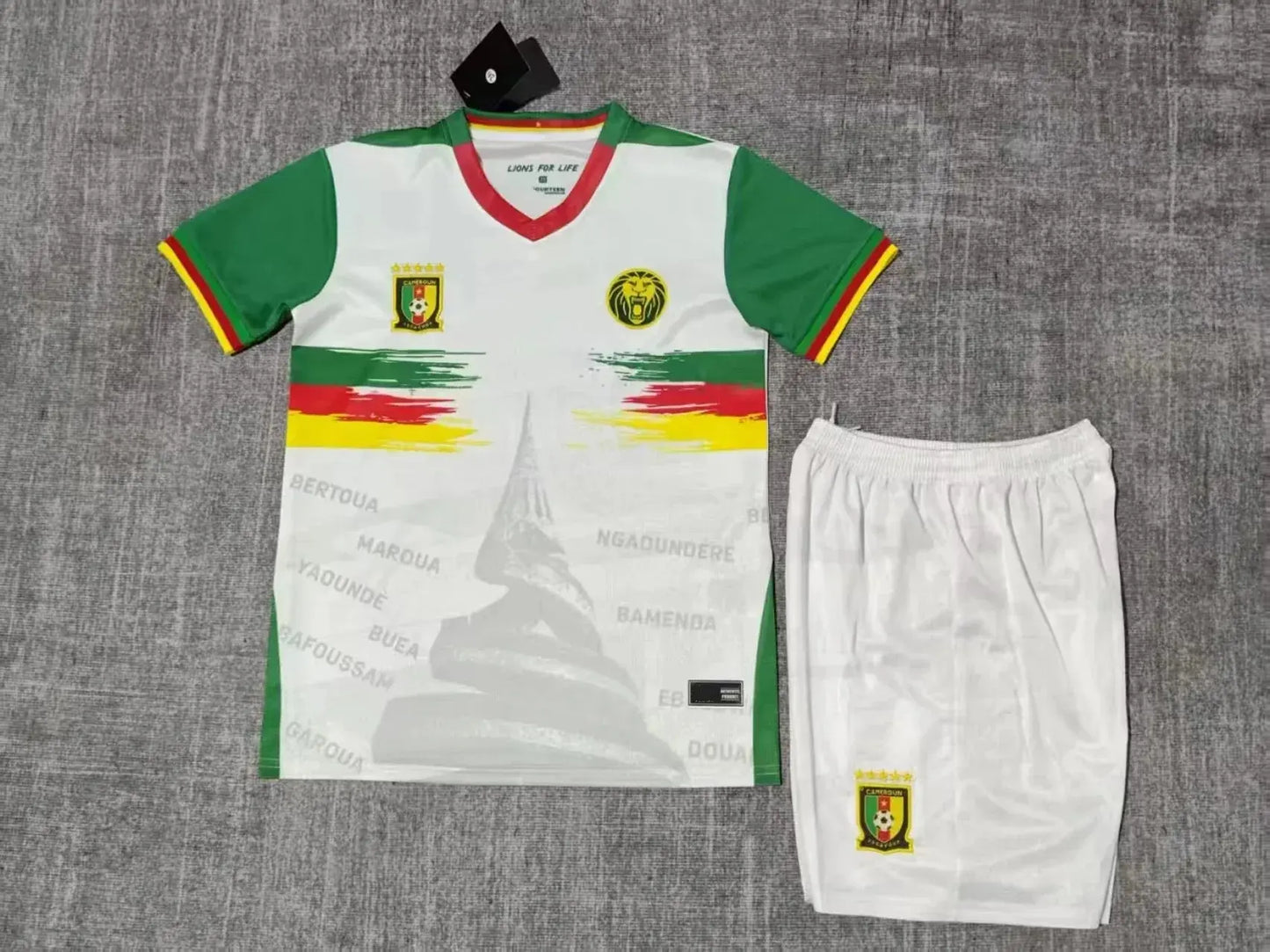 Ensemble Enfant Cameroun blanc 2025 2026 jerseynts
