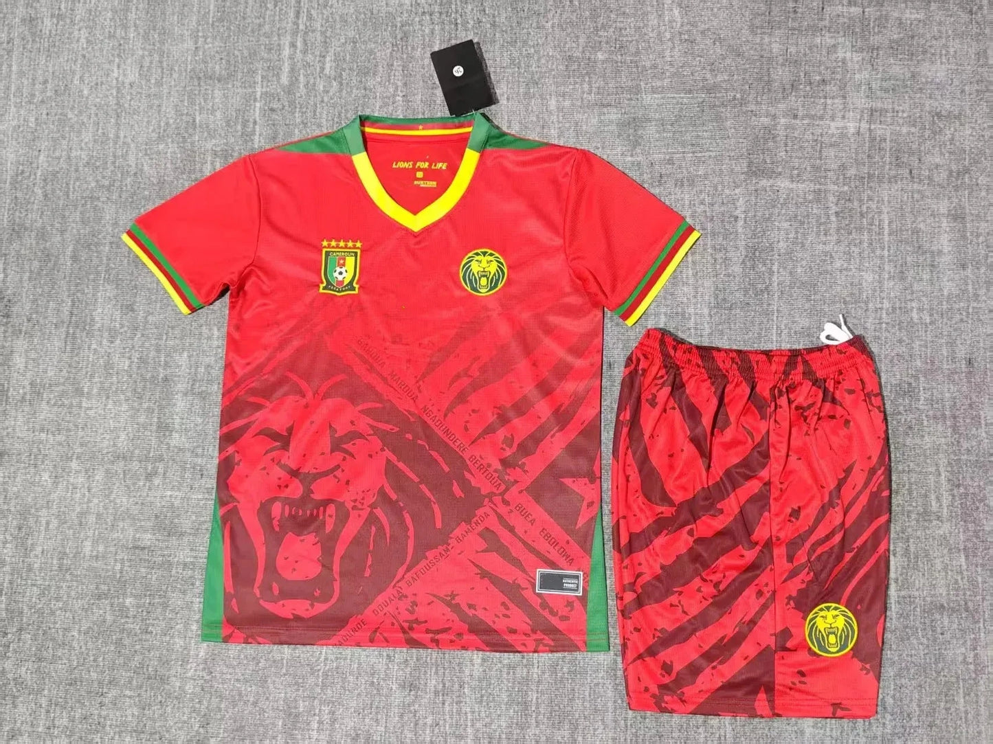 Ensemble Enfant Cameroun rouge 2025 2026 jerseynts
