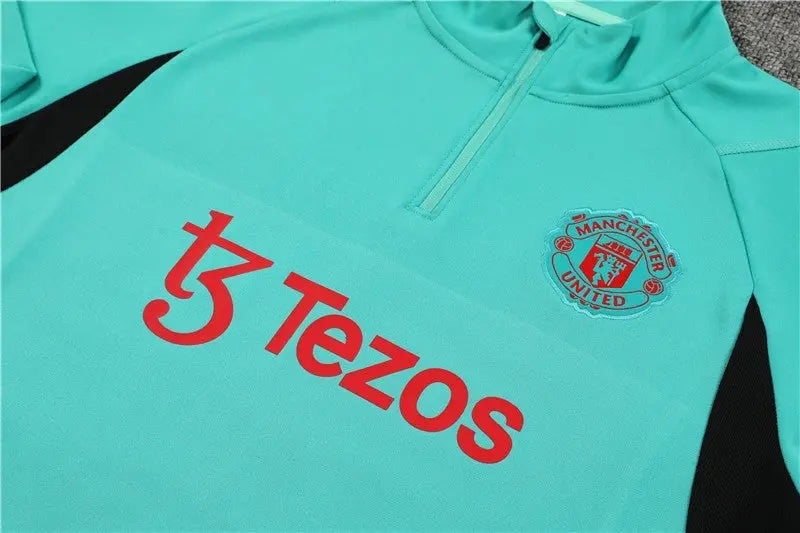 Ensemble Manchester United Turquoise-Rouge 2023 2024 jerseynts