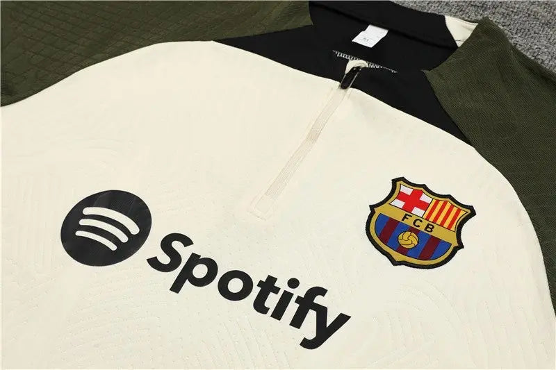 Ensemble FC Barcelone Beige-Kaki 2023 2024 L'Univers Du Maillot