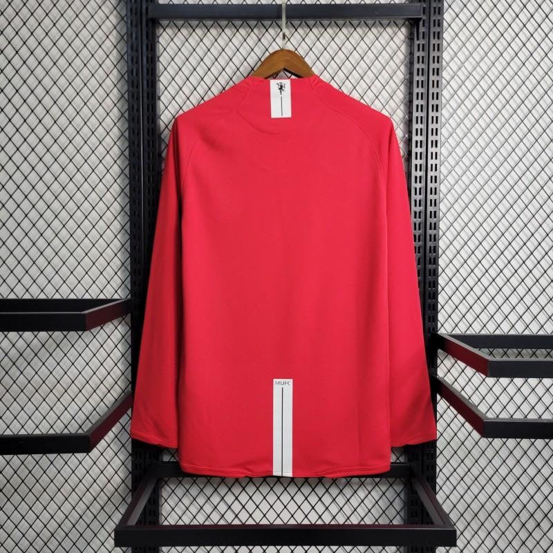 Manchester United maillot Domicile Rétro Manches Longues 2007 2008 jerseynts