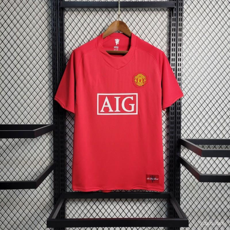 Manchester United maillot Domicile Rétro 2007 2008 jerseynts