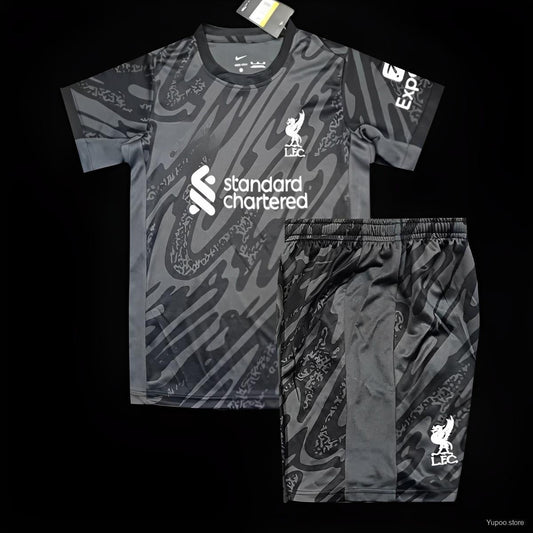 24/25 Ensemble Enfant Liverpool Black Goalkeeper L'Univers Du Maillot